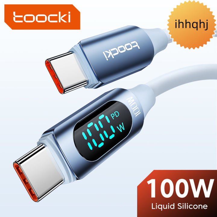 ♥Original Product+FREE Shipping+COD♥Toocki PD 100W Fast Charging Type C to USB C Cable for Laptop Tablet Digital Display Silicone C Cord for Samsung VIVO Xiaomi