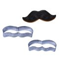 Stainless Steel Mustache Fondant and Cookie Cutter 2Pcs Set Perfect for Precision Cutting and Shaping. 