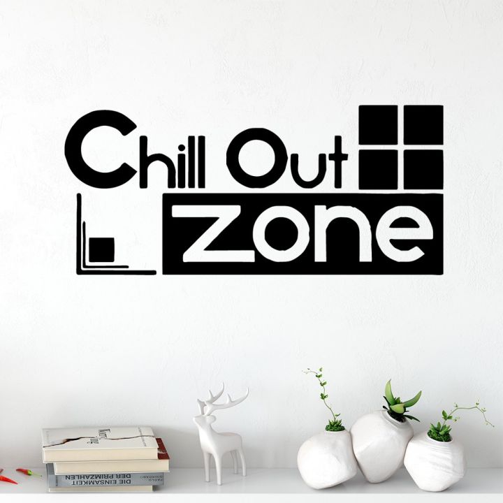 size - 2 x 1 feet - Chill out zone Relax Quote stylish room self adhesive wall stickers , vinyl for Kithcen , Restaurants, terrace, balcony, tea , coffee corners, cafe, home decor lovers - Lucky garnet