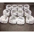 Pack of 12 Cosmetic Empty Jar (10gm) with Acrylic Box / Empty Plastic Containers for Makeup Cosmetic Travel Container / Refillable Face Cream Jar. 