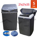 Waterproof Washing Machine Cover for Top Loader Automatic Washer, 7-15 kg, Small 21x21x35, Medium 23x23x37, Large 26x26x38 Black by Home Essentials. 
