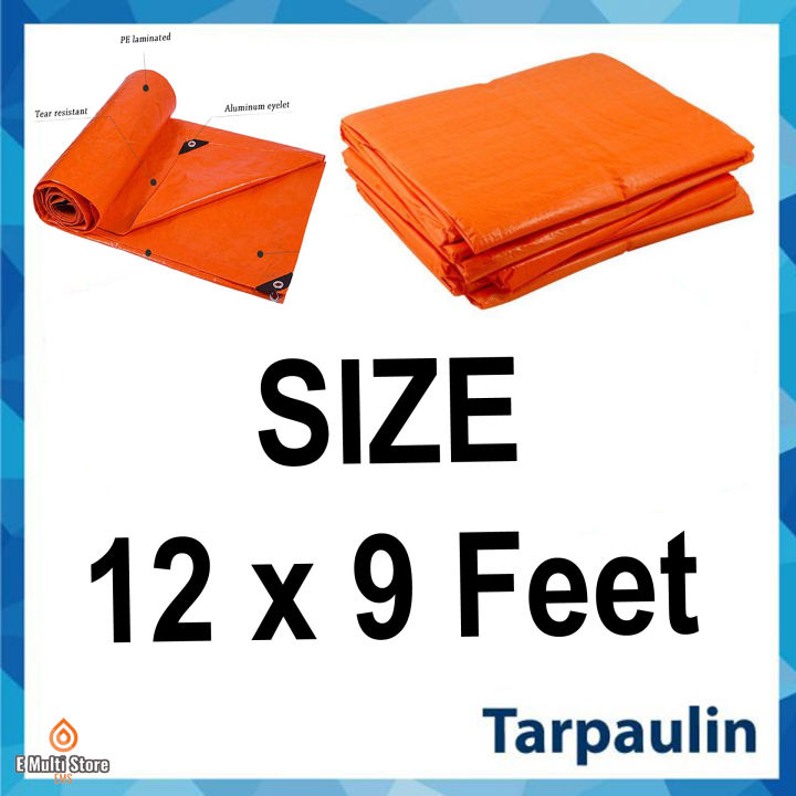 Water Proof PVC Orange Tarpaulin & Tarpal, Ready To Hang Plastic Sunshade, Tarpal For Garden Lawn Green House Parking Canopy Tent Water Pool Material Machine Storage Boat Car Truck Roof Cover & Construction Site,  Tarpal For Sun & Water Protection
