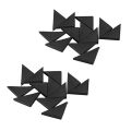24 Pc Shape Triple-Cornered Glass Table Corner Protector Cushion 10mm x 75mm. 