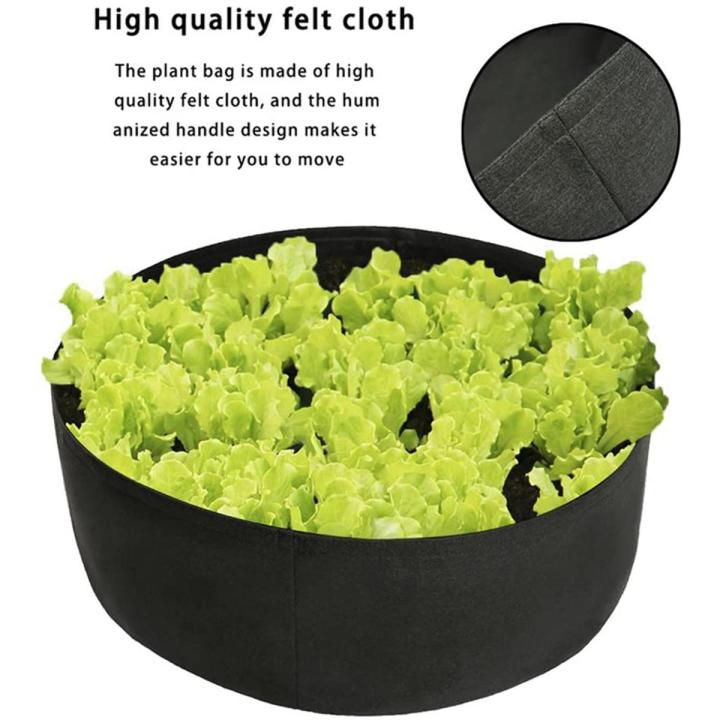 2X Raised Garden Bed Fabric Raised Planting Bed Garden Grow Bag for Herb Flower Vegetable Plants Dia 24 Inch x 8 Inch