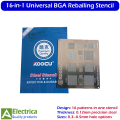 Universal BGA Reballing Stencil Mechanic UFO 95 15-in-1 / RELIFE RL-044 16-in-1 / KOOCU 16-in-1 IC Repair Template 0.3–0.5mm by Electrica. 