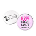 Breast Cancer Awareness Lapel Pin Breast Cancer Pin Women Charity Public Welfare Ribbon Brooch Round Badge. 