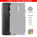 ONEPLUS 6T SKIN / WRAP 360 PROTECTION CARBON FIBER/ MATTE/ TRANSPARENT/ LEATHER BACK AND SIDES INCLUDED CAMERA SKIN. 