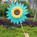 Sunflower Windmill Colorful Sunflower Pinwheel Lawn Decoration Wind Spinner Toy for Gardens Easy to Install Non-fading Large Outdoor Pinwheel. 