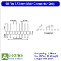 5 pair 40 Pin 2.54mm Single Row Straight Pin Male and Female Header Connector Pin Header Strip for PCB Arduino Diy Projects By Electrica. 