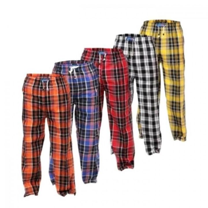 Pack of 2 - Mens Checkered Lounge Pants Trousers Pyjamas Bottoms Cotton Blend