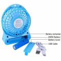 Rechargeable Portable Mini Fan with LED Light Battery Operated USB Charging Fan. 