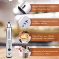 USB Rechargeable Milk Frother 2 in 1 Electric Coffee Beater Handheld Mixer Mini Egg Whisk Portable 3 Speed Foam Maker for Latte Cappuccino Cream Drink Mixer Kitchen Gadget Lightweight Easy Clean. 