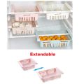 Techmanistan Telescopic Fridge Basket, Retractable Shelf Drawer Organizer Boxes, Adjustable Baskets For Fridge Organizer Food Container Egg Box Kitchen Under Shelf Cup Holder Eggs Containers Adjustable Storage Box. 