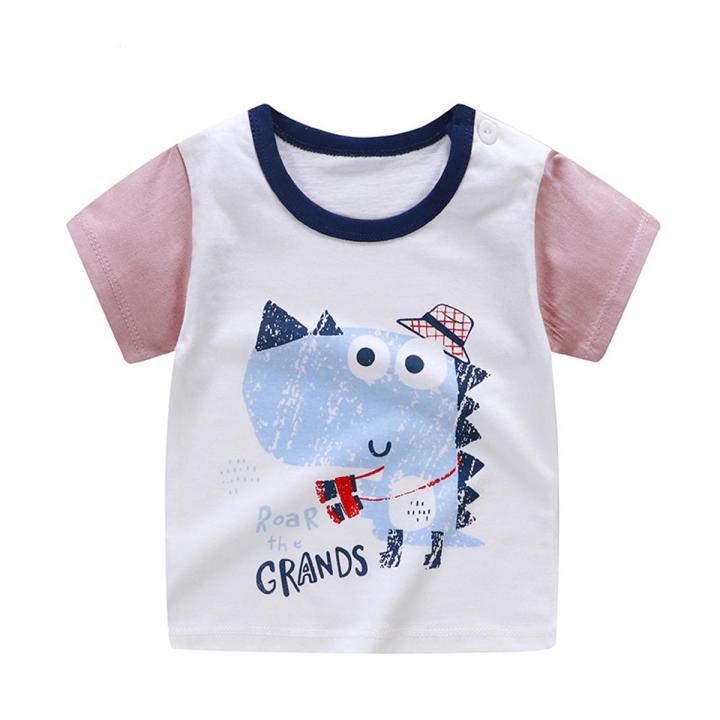 Kids Shirts 100% Cotton Cartoon Tops Cute Boys Girls Short Sleeve T shirt 1-3Y