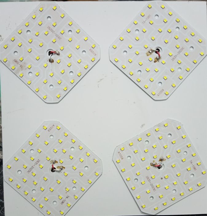 Hand Made Extra Bright LED Panel Light 4 LED Chips Attached 4 x White ...