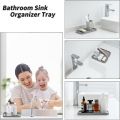 12"×4.72" Kitchen Sink Organizer Tray Durable Multiple Usage Grey Sponges Holder Non-slip Eco-Friendly Dish Soap Dispenser for Kitchen Bathroom Counter. 