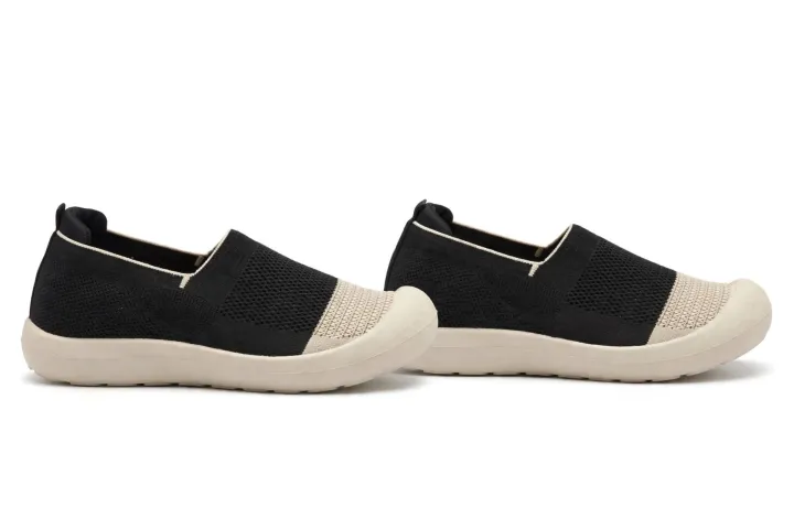 SHAZ%20FOOTWEAR%20Women's%20Slip-On%20Walking%20Shoes%20-%20Black%20&%20Beige%20Lightweight%20Breathable%20Comfort%20Loafers%20for%20Ladies%20-%20Image%206