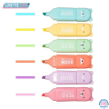 6Pcs/Set Cartoon Animals Highlighter Marker Macaron Oblique Tip-Marker Fluorescent Pen-Vibrant Colored Highlighters with Fine Tips for Adult Teenage Kids, Perfect for Coloring Books, Writing, Journaling, Drawing, Scrapbooking, Art, and Office Use.. 