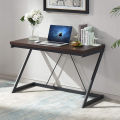 Computer Desk Z Shape Metal and Wood Z Writing Desk, Work Sturdy Table. 
