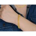 NEW Elegant Mens Plated Gold Chain Hand Chain Bracelets Gold Color Fashion Jewelry Wholesale Wristband Hand Bracelets Gift for girls and boys. 