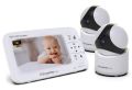 Babysense 5" HD Split-Screen Baby Monitor V65+2, Video Baby Monitor with Camera and Audio, Two HD Cameras with Remote PTZ, Night Light, 300m Range, Two-Way Audi. 