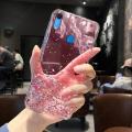 For Huawei Y6S Cover Fashion Shiny Glitter Starry Space Girls Slim Phone Case Clear Pink Soft TPU Silicone Bumper Shockproof Protective Back Cover. 