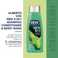 𝐖𝐁𝐌 VO5 3-IN-1 Mens Shampoo, Conditioner and Body Wash - 370ml. 