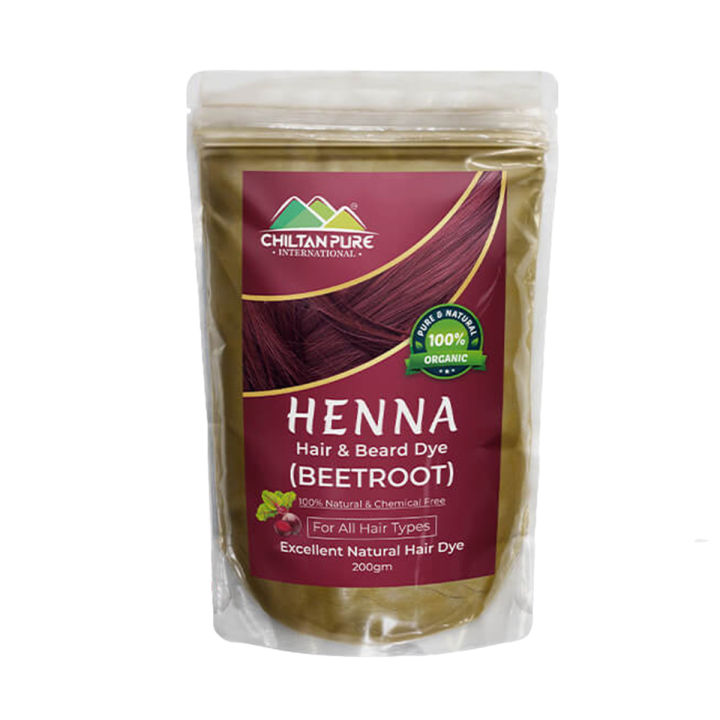 Henna Hair and Beard Dye (Beetroot) – Relieves Itchy Scalp , Prevents Hair Loss & Nourishes Hair Follicles