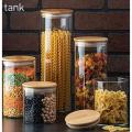 Storage Borosilicate Glass Jar & Container with Air Tight Wooden Lid. 