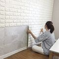 Self-Adhesive 3D Foam Sheet For Brick Wall PE Foam Sheet Wall Sticker Brick Wall Sheet for Living Room Kitchen Bathroom. 