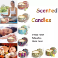Aromatherapy Scented Candle with Beautiful Tin - Relaxing Fragrance for Home Office. 