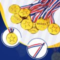 100 Pieces Kids Plastic Winner Medals Gold Winner Award Medals for Olympic Style,Party Decorations and Awards. 