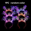 1PC 2025 Happy New Year LED Light Up Headband Creative Bow Crown Hair Hoop Flashing Hair Band Christmas New Year's Eve Party Photo Props. 
