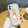 chenyyka For Xiaomi Redmi Note 8 Note 8T Case Cartoon Cute Girl back Lovely Cream Wave Border Soft Clear Shockproof Phone Cases Creative Camera Transparent Casing Simple Silicone Protective Cover. 