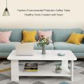 Coffee Table with 2 Tiers Storage Shelf, MDF Sofa Table for Living Room, Office Furniture by RM Center. 