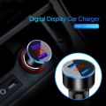 Car Charger For Cigarette Lighter Smart Phone USB Adapter Mobile Phone Charger Dual USB Digital Display Voltmeter Fast Charging. 