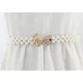 Elegant Butterfly Pearl Rhinestone Belt for Girls Crystal Bridal Waist Belt, Acrylic Pearl. 