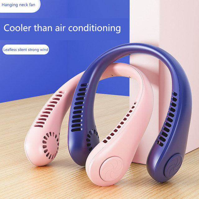 Rechargable Neck Fans Mini for School, Kitchen, and Travel - Portable Bladeless Design with USB Charging, Super Strong Cooling for Boys and Girls - Quiet Dual Cooling Neck Fan for Outdoor Sports, Home, Office, and Summer Activities