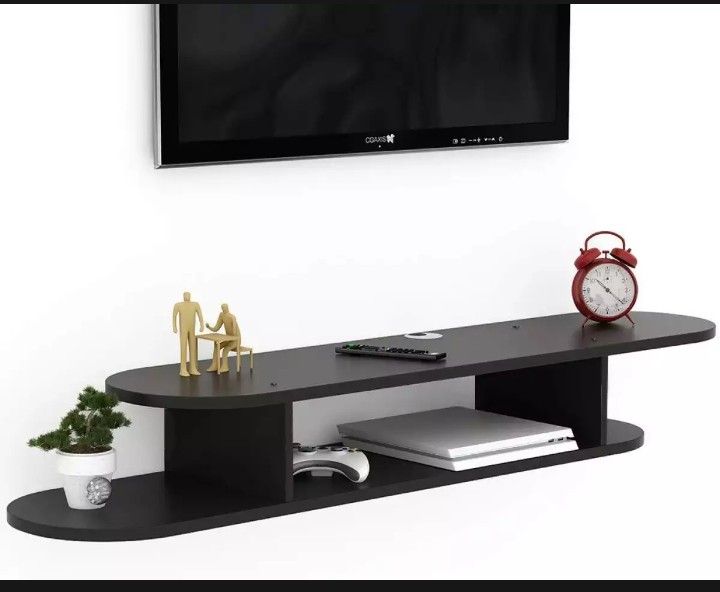 2 Tier Modern Wall Mounted Media Console Floating TV Shelf for Xbox One/PS4/Cable Box/DVD Players/Game Console/TV RACK/LCD RACK