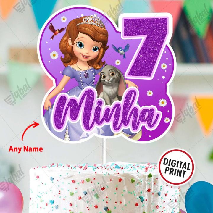 Sofia Theme Customized Digital Cake Topper for Birthday Party ...
