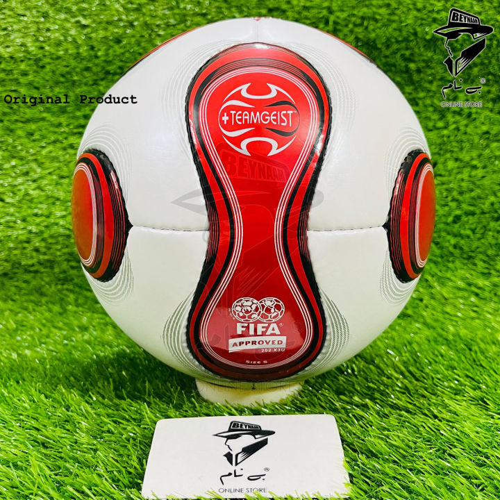 Fifa Teamgeist official match ball of World Cup 2006 Football Soccer Football Match Ball, Indoor Outdoor Play, Water Proof Stitched Football Red by Beynaam Online Store