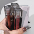 Dark Red Mirror Water Lip Glaze Moisturizing Brown Lip Tint Lipstick Korean Makeup Lasting Color Non-stick Cup Lip Gloss. 