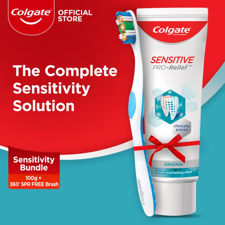 Complete Sensitivity Solution - Colgate Sensitive Pro-Relief Original Toothpaste 100g with Colgate 360 Sensitive Pro-Relief Toothbrush