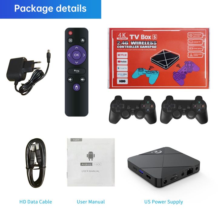 4K HD Android TV Box Wifi TV Video Dendy Game Console Built In 10000+ Games