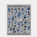 Nail Art Sticker Zombie Bride Patterns 5D Engraved Halloween 5D Relief Nail Art Water Sticker for Halloween. 
