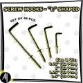 Screw Hooks - "L" Shaped (Pack of 48 Pcs.). 
