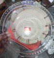 2 pieces crystal round dish set made in iran. 