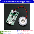 Mist Maker Atomizing Fogger Ceramic Disc | 5V 2W Nebulizer Plate 110kHz, 5µm 740 Holes | Humidifier & Aroma Diffuser Replacement Module, Green PCB, 8cm Wire by Electrica. 