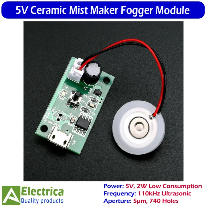 Mist%20Maker%20Atomizing%20Fogger%20Ceramic%20Disc%20%7C%205V%202W%20Nebulizer%20Plate%20110kHz,%205%C2%B5m%20740%20Holes%20%7C%20Humidifier%20&%20Aroma%20Diffuser%20Replacement%20Module,%20Green%20PCB,%208cm%20Wire%20by%20Electrica%20-%20Image%204