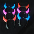 Light up LED devil horns headband Unique Glowing devil headwear Flashing LED costume headbands for Party accessories. 
